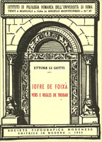 Jofre di Foixà vers e regles de Trobar